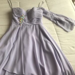 A knee length lavender dress